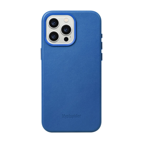 Mystspider for iPhone 15 Pro Max Leather Wrapped Case - Blue
